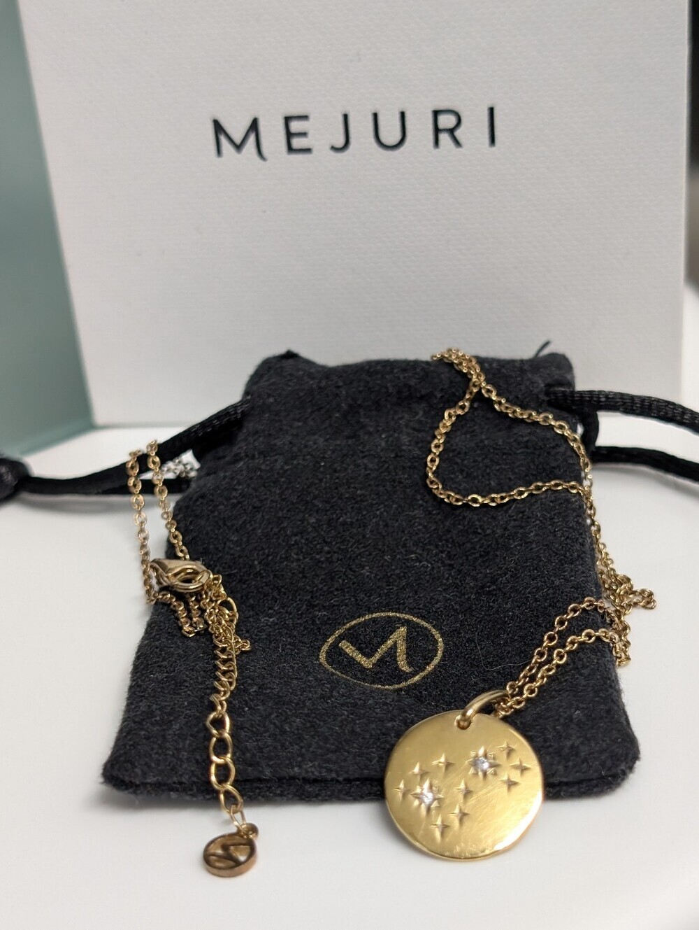 Mejuri 18k Gold Vermeil 925 Sterling Silver Celestial Disc Pendant Necklace